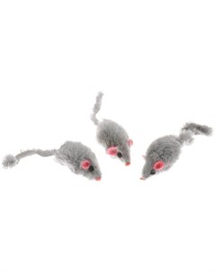 Игрушка Мышь цветная короткий мех для кошек 3 шт 5 см В Ассортименте Каскад