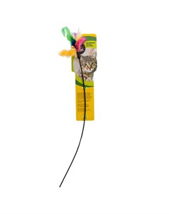 Игрушка для кошек Дразнилка с пером цветная Ирис 45см Pet hobby