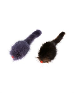 Игрушка для кошек Мышь гремящая с норкой 2штх11см Pet hobby