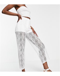 Белые брюки с кружевной отделкой от комплекта Parisian tall