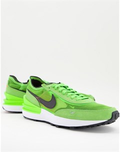 Неоново зеленые сетчатые кроссовки Waffle One Nike