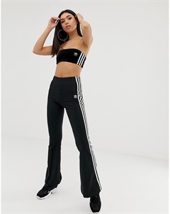 Черные расклешенные брюки с тремя полосами adicolor Adidas originals