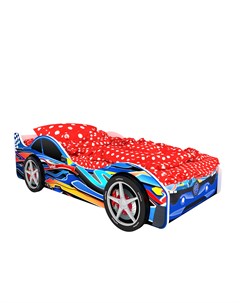 Кровать машина карлсон барселона с объемными колесами синий 85x50 см Magic cars