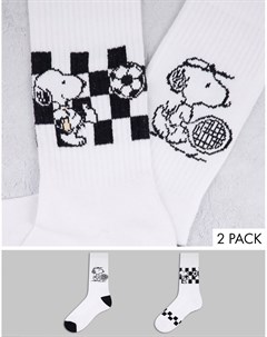 Белые спортивные носки со Снупи Asos design
