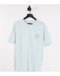 Голубая oversized футболка с вышивкой солнца эксклюзивно для ASOS Selected homme