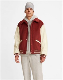 Куртка с воротником в университетском стиле с дизайном колор блок кремового и красного цветов Levi's®