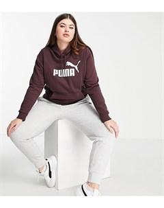 Бордовый худи с крупным логотипом Plus Puma