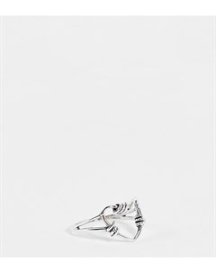 Кольцо из стерлингового серебра с колючей проволокой в виде сердца Asos design