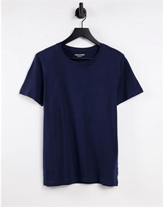 Темно синяя футболка с круглым вырезом Essentials Jack & jones