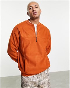 Флисовый oversized свитшот с молнией на вороте Asos design