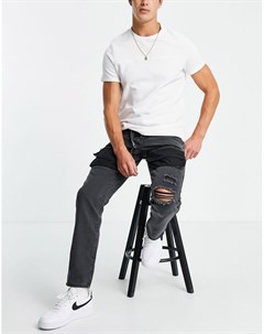 Серые джинсы прямого кроя в утилитарном стиле 90 х Liquor n poker