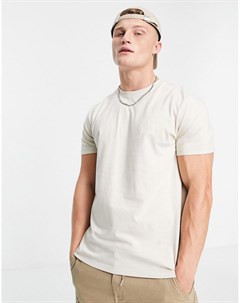 Светло бежевая футболка с вышивкой из органического хлопка NLM New look