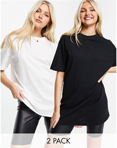 Набор из двух футболок бойфренда черного и белого цветов New look