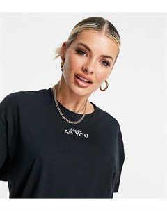 Черная oversized футболка с логотипом Asyou