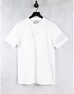 Белая oversized рубашка с логотипом и сетчатыми полосками Bellista Adidas originals