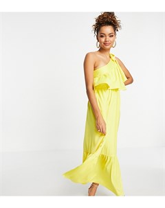 Платье миди лимонного цвета на одно плечо Y.a.s petite
