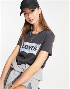 Черная футболка с логотипом в виде летучей мыши perfect Levi's®