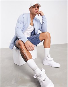 Синий трикотажный бомбер Asos design