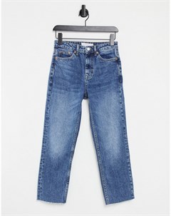 Голубые выбеленные джинсы прямого кроя Topshop