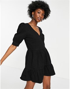 Джинсовое платье макси черного цвета Miss selfridge