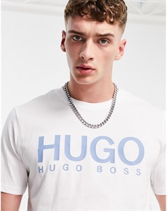 Белая футболка с крупным логотипом Dolive Hugo