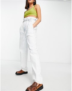 Выбеленные джинсы с завышенной талией и широкими штанинами в винтажном стиле Topshop
