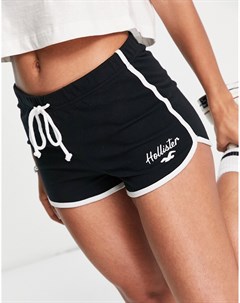 Черные шорты с логотипом на штанине Hollister