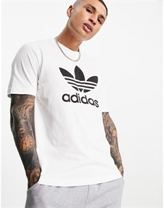 Белая футболка с большим логотипом adicolor Adidas originals