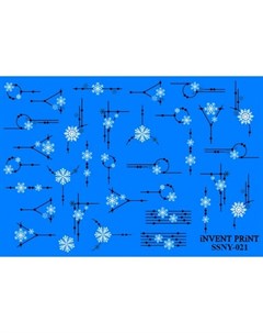 Наклейки Снежинки Новый год Зима 21 Invent print