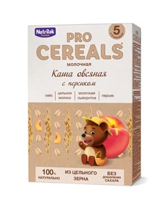 Каша овсяная с персиком Premium Pro Cereals цельнозерновая молочная 200гр Nutrilak