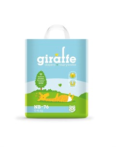 Подгузники Giraffe NB 0 4кг 76шт Lovular