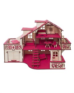 Кукольный домик Фуксия с гаражом и мебелью Эlen toys