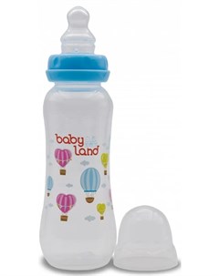 Бутылочка для кормления Baby Land ортодонтическая с узким горлышком и силиконовой соской в ассорт 24 Mepsi