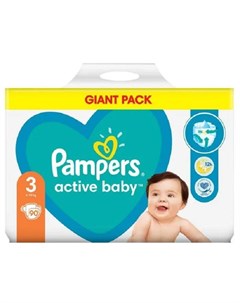 Подгузники Active Baby Dry GP S3 6 10кг 90шт Pampers