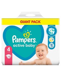Подгузники Active Baby Dry GP S4 9 14кг 76шт Pampers