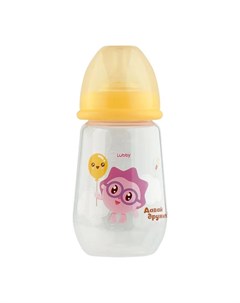 Бутылочка для кормления Малышарики с силиконовой соской 250мл Lubby