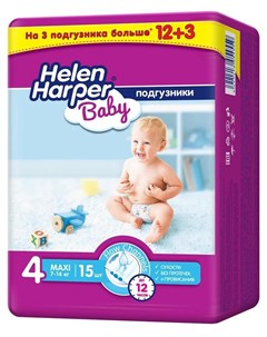 Подгузники Baby Maxi PROMO 7 14кг 9 14кг 15шт Helen harper