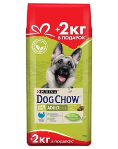 Сухой корм для взрослых собак крупных пород с индейкой 14кг Dog chow