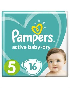 Подгузники Active Baby Dry Junior 5 11 16кг 16шт Pampers