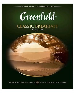 Чай черный Classic Breakfast 100 пакетиков Greenfield