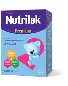 Смесь сухая молочная Premium 2 600гр Nutrilak