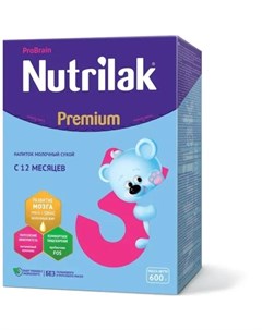 Напиток сухой молочный Premium 3 600гр Nutrilak