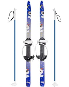 Лыжи детские Быстрики Пингвины универсальное крепление Цикл с палками 90 90см Олимпик