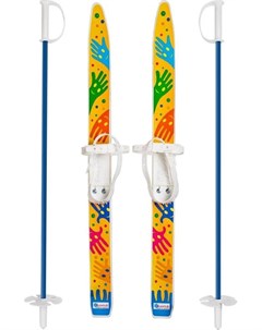 Лыжи детские Лыжики пыжики Ручки пластиковое крепление с палками 75 75см Олимпик