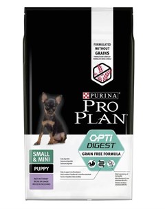 Сухой корм Pro Plan Grain Free Formula для щенков мелких и карликовых пород с чувствительным пищевар Purina pro plan
