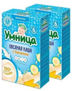 Каша молочная овсяная с бананом 200гр Умница