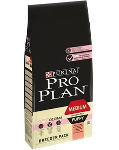 Сухой корм ProPlan для щенков средних пород с чувствительной кожей лосось и рис 18кг Purina pro plan