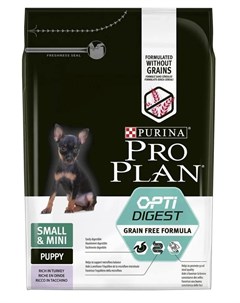 Сухой корм Pro Plan Grain Free Formula для щенков мелких и карликовых пород с чувствительным пищевар Purina pro plan