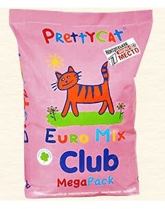 Наполнитель Club Euro Mix комкующийся глиняный для кошек 2 5 кг Prettycat