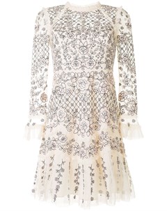 Многослойное платье с цветочной вышивкой Needle & thread